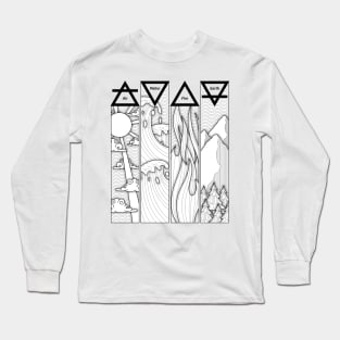 Air Fire Water Earth Four Elements Greek Triangle Symbols Long Sleeve T-Shirt